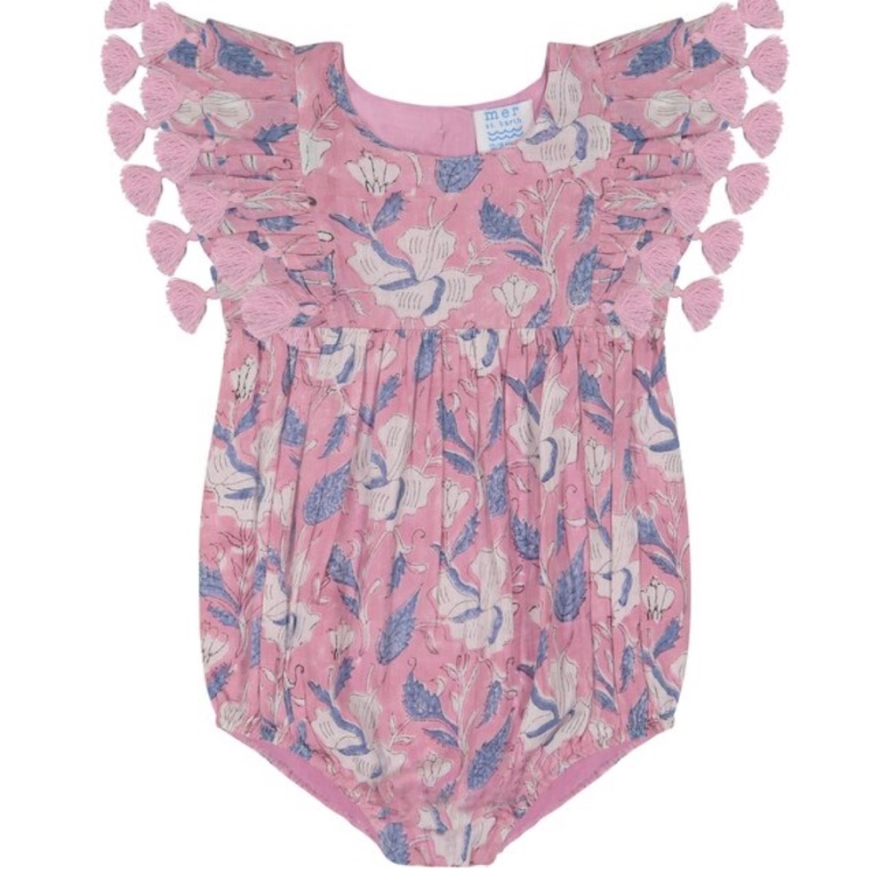 Mer St. Barth Baby Romper with Tassel Sleeves 6-12 months